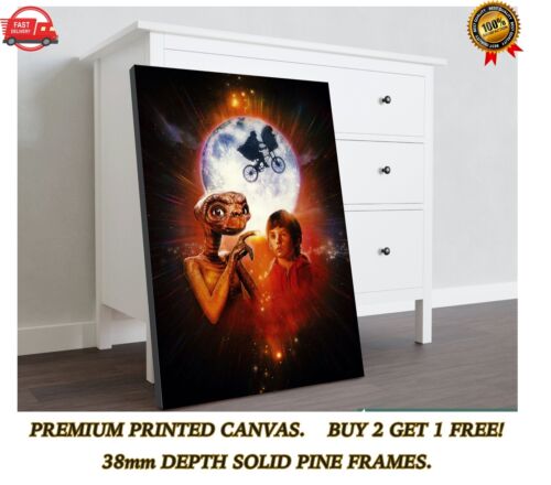 E.T. the Extra-Terrestrial Movie Collage Large CANVAS Art Print Gift A0 A1 A2 A3 - Picture 1 of 6