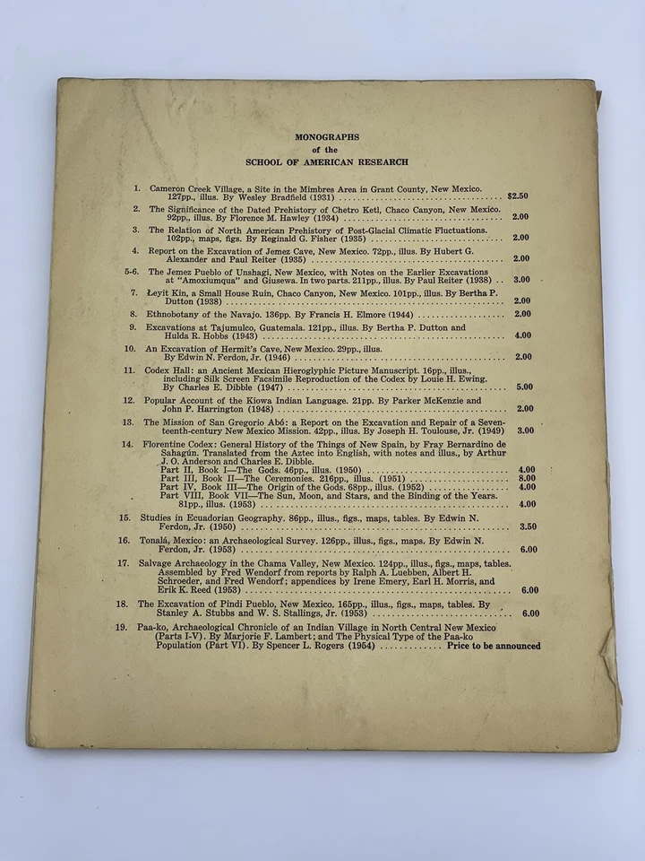 РАA-KO ARCHAEOLOGICAL CHRONICLE OF AN INDIAN VILLAGE IN NEW MEXICO 1 OF  500 - Image 2 of 4