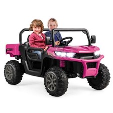 2-Seater Kids Ride On UTV Dump Truck Driving Remote Car Pink W/Dump Bed  Shovel