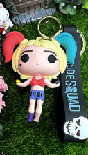 Harley Quinn Keychain  keyring Suicide Squad  bag charm comic pendant doll