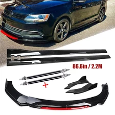 For VW Jetta Golf GTI10 Front Bumper Lip Splitter Spoiler Side Skirt Body Kit