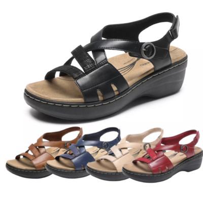 Women Arch Support Open Toe Wedge Sandals Comfortable Summer Walking Shoes