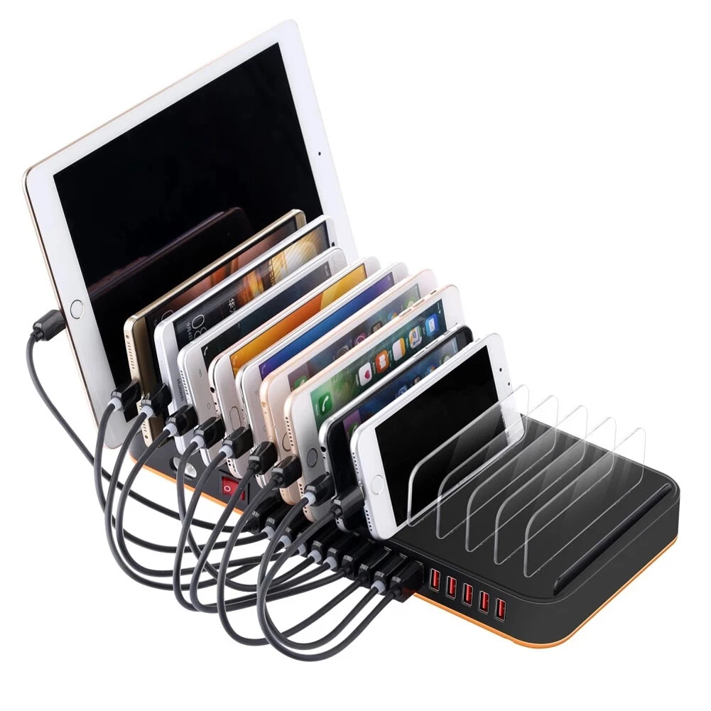 15-Port Multi USB Charging Station Stand Charger Dock For Smartphones Tablet