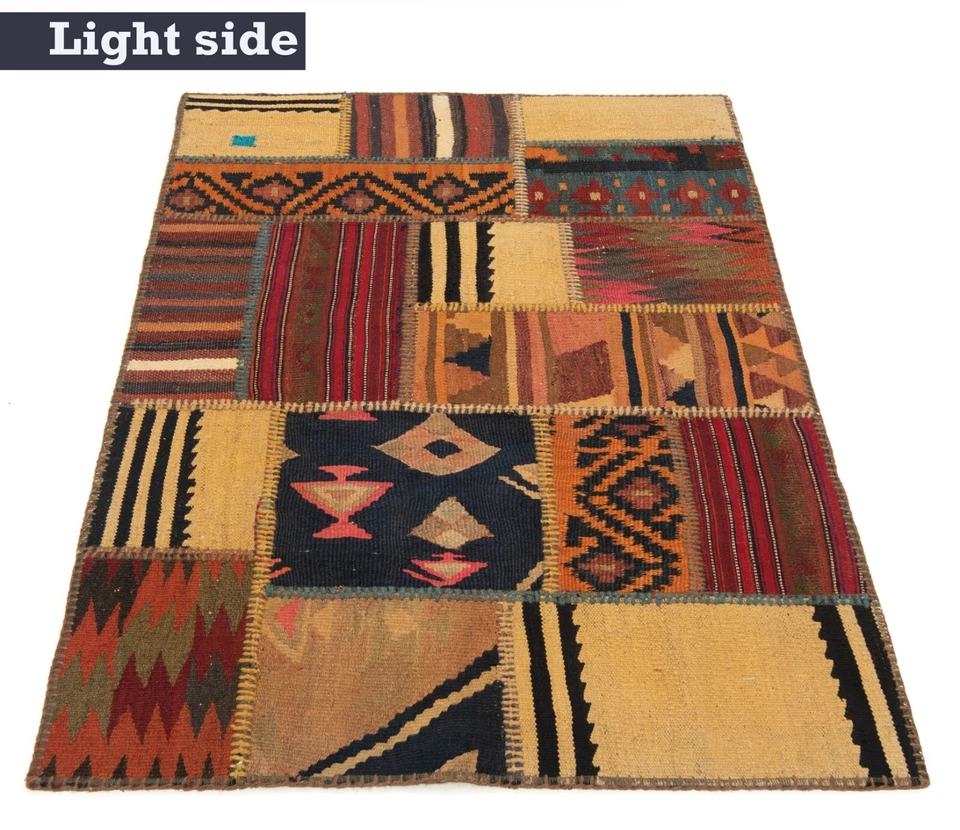 Kelim Patchwork Handgewebter 130x83 cm-Perserteppich,Rug,Orient,kilim,Carpet - Bild 2 von 4