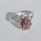 Vintage Ring Amethyst stone Silver 925 star USSR times Women Jewelry size 8.5