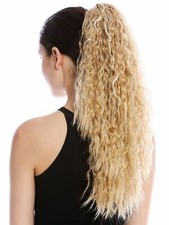 Haarteil Zopf lang voluminös lockig Krepplocken gekreppt Blond Platin Strähnen
