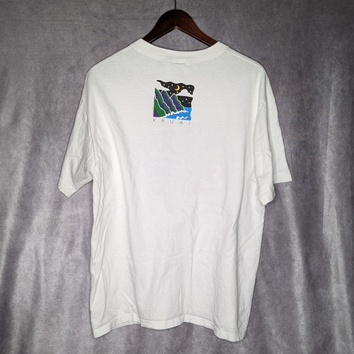 Vtg 90s Crazy Shirt Kauai TShirt Sz L Hawaii Graphic Tee Single Stitch