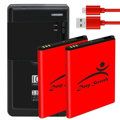 High Capacity 2x 3580mA Lithium Battery USB/AC Charger for ZTE Paragon Z753G