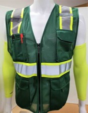Two Tone High Visibility Reflective Hunter Green Safety Vest (X-Small-5XL)