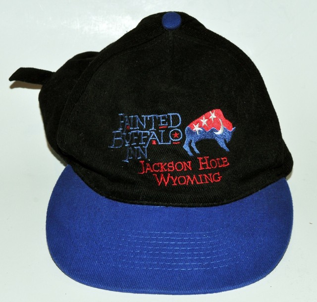 Jackson Hole Wyoming Painted Buffalo Inn Embroidered 100 Cotton Cap