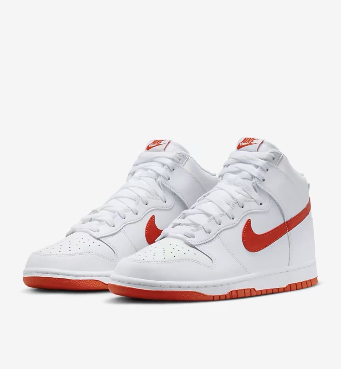 Size 15M - Nike Dunk Hi Retro DV0828-100 White/Picante Red  display picture 2
