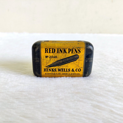 Hinks, Wells & Co's No.2040 Red Ink Pens 1930s Vintage Red Ink