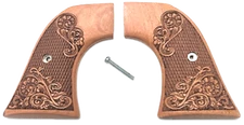 Fits Ruger Wrangler Grips + Super Wrangler .22 Model Rosewood Carved Gentleman