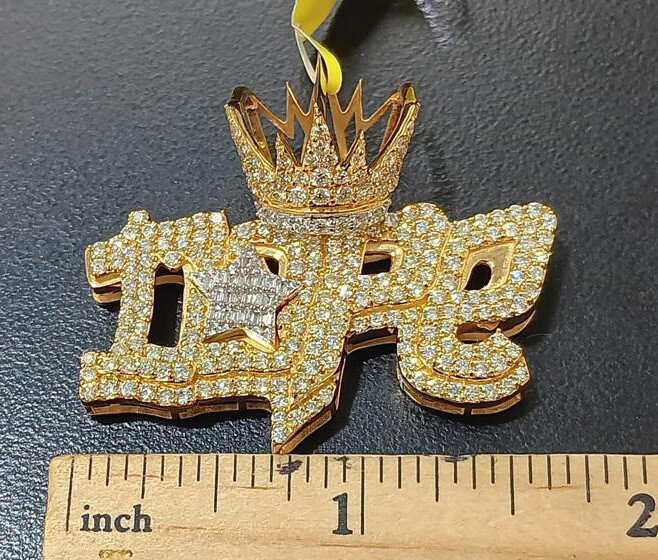 Sold Out 10K Solid Gold  3.00 Carat Dope Diamond Pendant