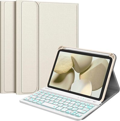 Backlit Keyboard Case for iPad Mini 7(A17 Pro) 2024 / iPad Mini 6 TPU Back Cover
