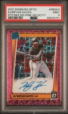 2021 Donruss Optic Rated Rookie Signatures Pink Velocity Ke'Bryan Hayes PSA 9