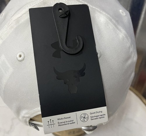 Under Armour Project Rock Dwayne Johnson Hat Cap NEW Sz. OSFM UA FREE FIT WHITE - Picture 6 of 7
