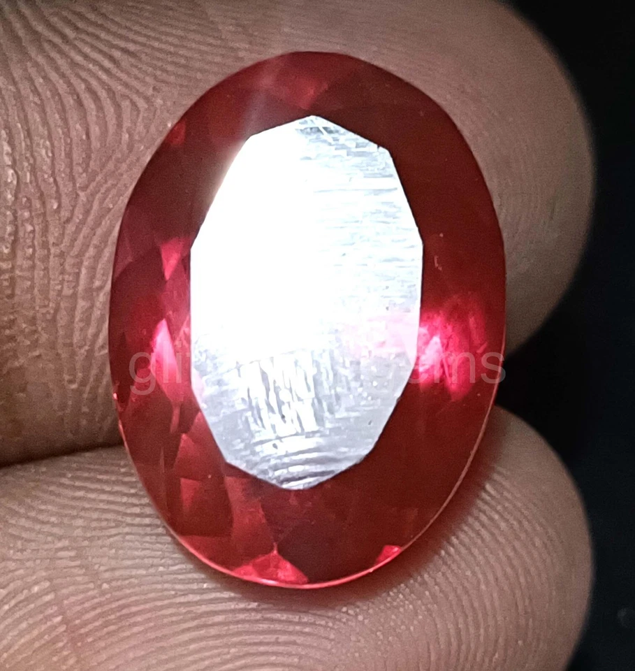 Lab-Created Mozambique Red Ruby Oval Shape 11.45Ct IGL Certified Loose Gems 5JSD - Image 2 of 4