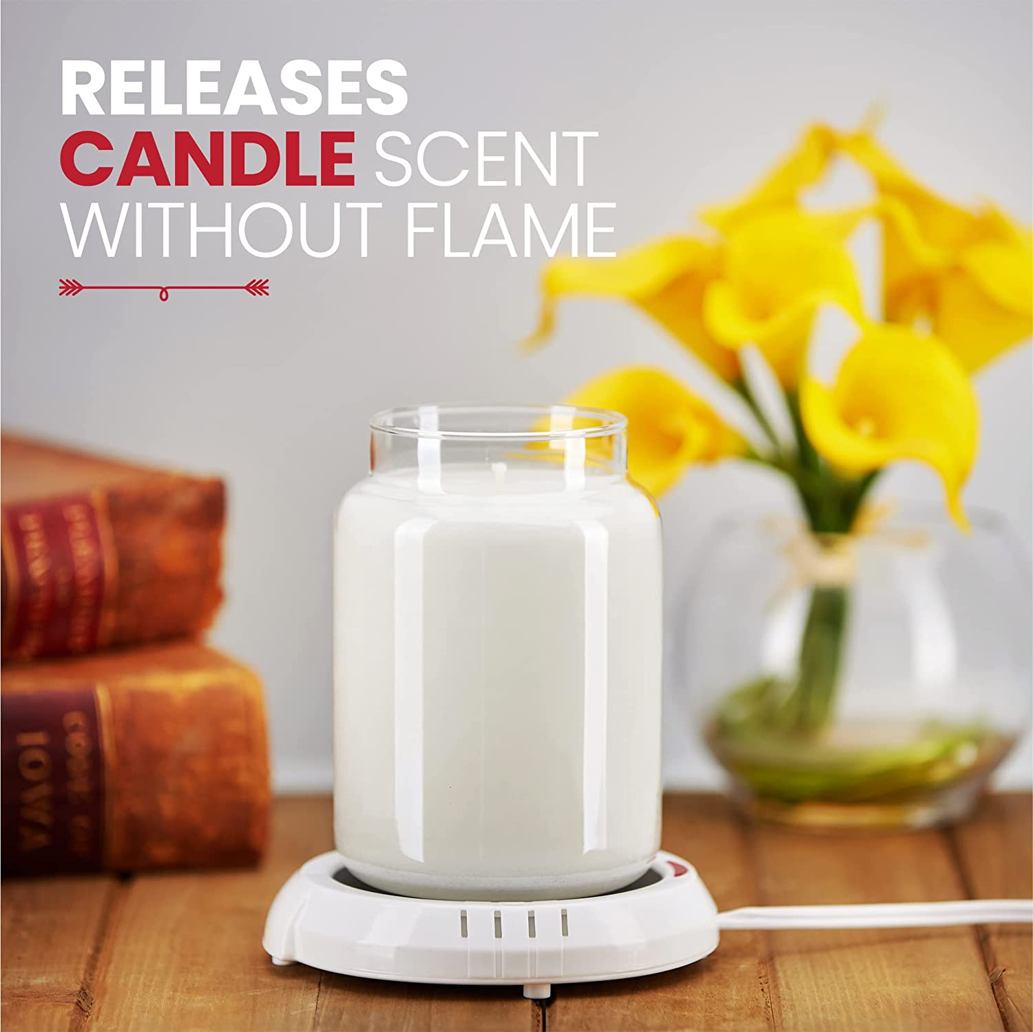 Large Candle Warmer Plate Safely Releases Scents without a Flame Used
