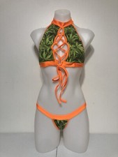 Leaf Print Two Piece Exotic Dancewear