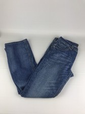 Pre-Owned Seven 7 Women's Jeans Size 12 Distressed Embroidered Boot Cut