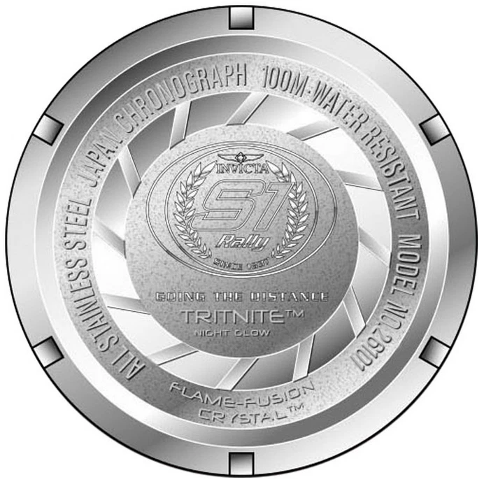 Invicta S1 Rally 26101 Uomo Rotondo Nera e Verde Analogico Data Cronografo Watch - Immagine 3 di 4