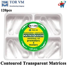120pcs Dental Transparent Contoured Matrix Band Universal Kit Molars Premolars