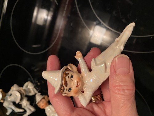 Lot Vintage Elves Pixie Japan Lefton Figurines MCM Iridescent Set Of 5 - Picture 20 of 24