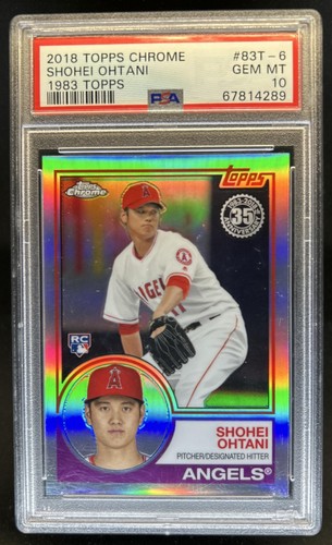 2018 Topps Chrome Shohei Ohtani 1983 RC Refractor Rookie #83T-6 Angels PSA 10