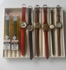 Lote de relojes vintage tal cual Doxa Timex Lorus Mickey NOS correas piezas - tal cual
