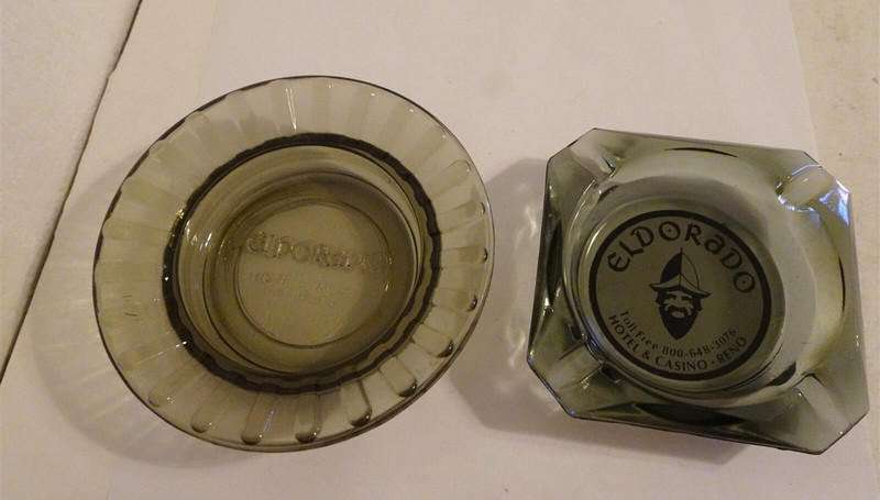  Vintage lot 2 ElDorado Casino Reno NV clear smoked glass ashtrays square