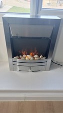 Electric Fireplace Unit 2KW Pebble Burning Effect Heater Fire Flame LED Lighting