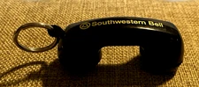 Vintage Southwestern Bell Telephone Black Rotary Handset Keychain with Pill Case