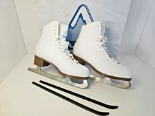Glacier by Jackson 120 Ice Skates White Girls Size 9 Figure Skates