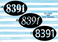 Oval Mailbox Address Street Numbers set of 2 die cut vinyl decal 17