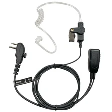 HYTERA HYT Single Wire 2-Pin Radio Earbud Headset PTT Mic in-Ear Clear Coil Tube