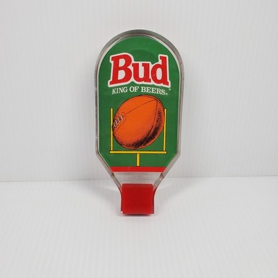 VINTAGE Budweiser ''Bud King Of Beers'' Football Bud Bowl Acrylic 6.5'' Tap Handle