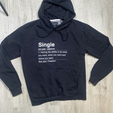 Denim And Flower Hoodie Black Mens Medium Single Pullover