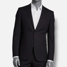 Kenneth Cole Reaction Men's Black Solid Slim Ready Flex Suit Jacket Size 46R