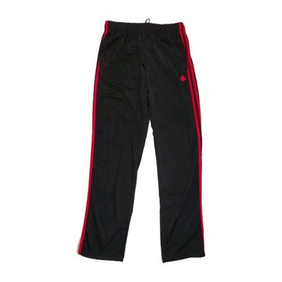 Adidas 3-Stripes Essentials Track Pants Black And Red Mens LT (Large Tall)