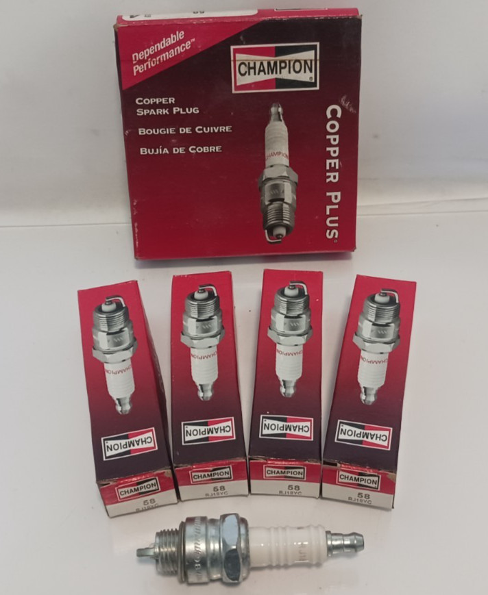 4X CHAMPION COPPER PLUS SPARK PLUGS 58 NOS RJ18YC FREE SHIPPING