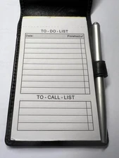 BLACK  LEATHER  NOTE JOTTER W/PEN