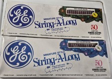 2-GE Miniature Style String-A-Long 50 Light Set Red Color Bulbs Indoor Outdoor