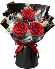 Preserved Flowers Bouquet, Flowers for Delivery,Handmade Red Rose Bouquets Lasti