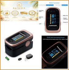 Pulse Oximeter Fingertip OLED Portable SpO2 Monitor w/ Case Lanyard Batteries