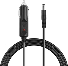 Dc5.5X2.1Mm Male to 12V Car Cigarette Lighter Plug 18AWG Cable with LED, for Car