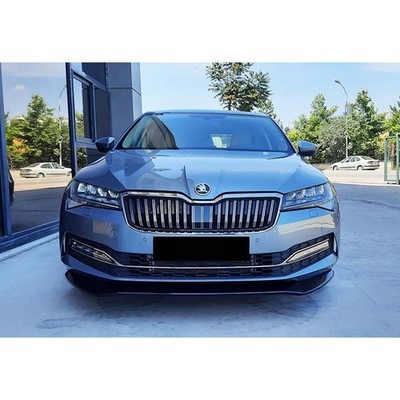 Für Skoda Superb MK3 Max V1 Frontlippe 2015-2019 Piano Black Vakuum Kunststoff