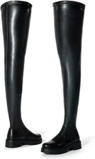 Black Thigh High Boots for Women - Trendy Over the Knee with... 