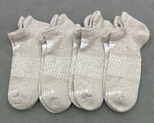 BOMBAS 4 Pairs Men's Marl Honeycomb Ankle Socks Cushion Size Large khaki