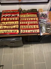 LARGE collection vintage Britains Authenticast lead soldiers vehicles, weapons